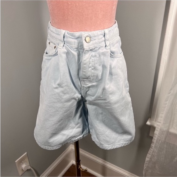 EUC Nasty Gal High Waisted Longline Denim Mom Shorts - Picture 5 of 12